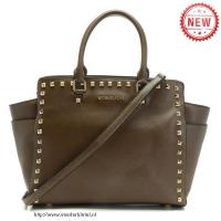 michael kors selma studded saffiano groot bruin bakken Tas Amsterdam sx5zh836